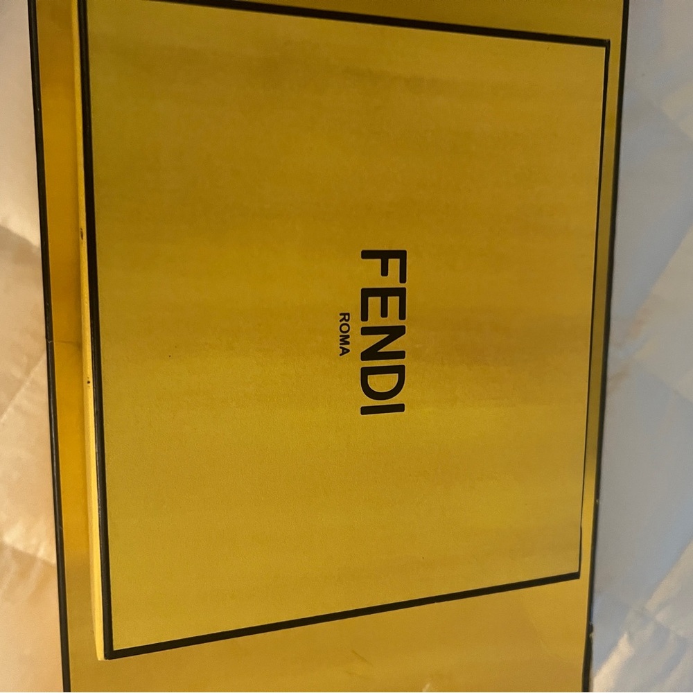 Fendi Black and Red Clutch with Gold Accents